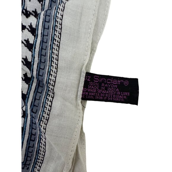 Liz Sinclair Paisley & Houndstooth Square Scarf 100% Rayon 42"x42" Multicolor - Picture 5 of 5